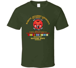 Usmc - Marine Aviation Logistics Squadron 39 - Mals 39 - Magicians -  Opn Restore Hope Solmalia W Svc T Shirt