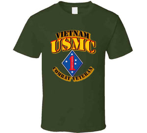 USMC - 1st Marine Division - Vietnam - Combat Vet T Shirt