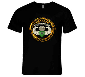 SOF - 10th SFG - Airborne Badge T Shirt