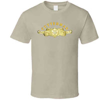 Load image into Gallery viewer, Uscg - Cutterman Badge - Officer - Gold W Top Txt T Shirt
