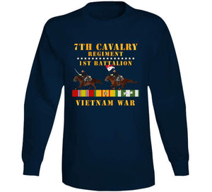 Army - 1st Battalion,  7th Cavalry Regiment - Vietnam War Wt 2 Cav Riders And Vn Svc X300 T Shirt