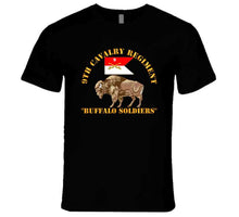 Load image into Gallery viewer, Army - 9th Cavalry Regiment - Buffalo Soldiers W 9th Cav Guidon T Shirt
