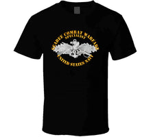 Load image into Gallery viewer, Navy - Seabee Combat Warfare, Specialist Badge, Emblem with Text - T Shirt, Premium and Hoodie
