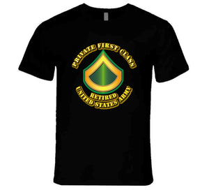Private First Class - E3 - w Text - Retired T Shirt