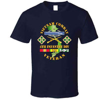 Load image into Gallery viewer, Army - Vietnam Combat Infantry Veteran W 4th Inf Div Ssi V1 T Shirt
