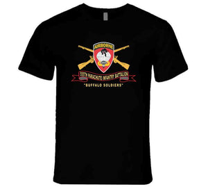 Army - 555th Parachute Infantry Battalion - Ssi - Black - Red Buffalo Soldiers W Br - Ribbon X 300 T Shirt