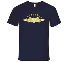 Load image into Gallery viewer, Uscg - Cutterman Badge - Officer - Gold W Top Txt T Shirt
