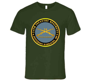 Army - 24th Infantry Regiment - Jefferson Barracks, Mo - Buffalo Soldiers W Inf Branch Long Sleeve T Shirt