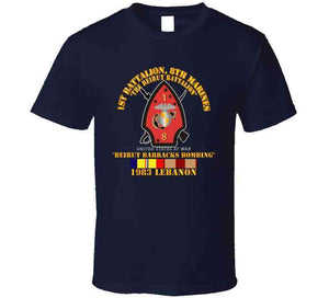 Usmc - 1st Bn, 8th Marines - Beirut Barracks Bombing W Svc Wo Ndsm Long Sleeve T Shirt