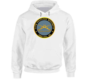 Indoor Wall Tapestries - Army - 24th Infantry Regiment - Fort Sill, Ok - Buffalo Soldiers W Inf Branch Hoodie