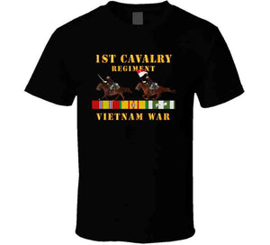 Army - 1st Cavalry Regiment - Vietnam War Wt 2 Cav Riders And Vn Svc X300 T Shirt