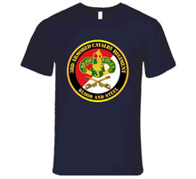 Load image into Gallery viewer, Army - 3rd Armored Cavalry Regiment Dui - Red White - Blood And Steel T Shirt
