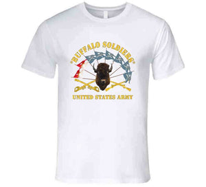 Army - Buffalo Soldiers - Infantry - Cavalry Guidons W Buffalo Head - Us Army X 300 T Shirt