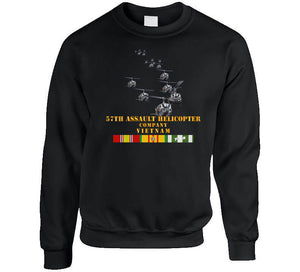 Army - 57th Assault Helicopter Co W Vn Svc X 300 Long Sleeve T Shirt