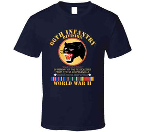 Army - 66th Infantry Div - Black Panther Div - Wwii W Ss Leopoldville W Eu Svc Long Sleeve T Shirt