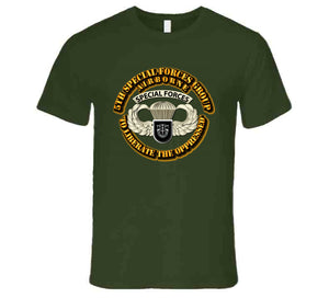SOF - 5th SFG - Airborne Badge T Shirt