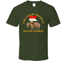 Load image into Gallery viewer, Army - 9th Cavalry Regiment - Buffalo Soldiers W 9th Cav Guidon Long Sleeve T Shirt
