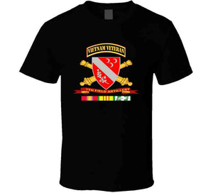 Army - 7th Field Artillery W Br - Ribbon Vn Svc Vet Tab T Shirt