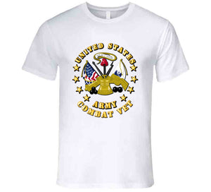 Emblem - US Army Center - Combat Veteran T Shirt