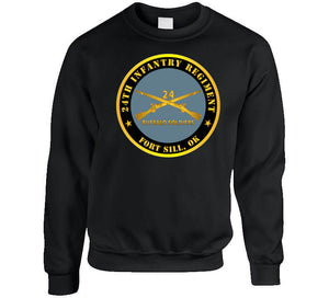Indoor Wall Tapestries - Army - 24th Infantry Regiment - Fort Sill, Ok - Buffalo Soldiers W Inf Branch Hoodie