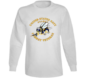 Navy - Seabee - Combat Veteran - No Shadow T Shirt