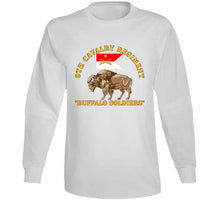 Load image into Gallery viewer, Army - 9th Cavalry Regiment - Buffalo Soldiers W 9th Cav Guidon Long Sleeve T Shirt
