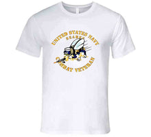 Load image into Gallery viewer, Navy - Seabee - Combat Veteran - No Shadow T Shirt
