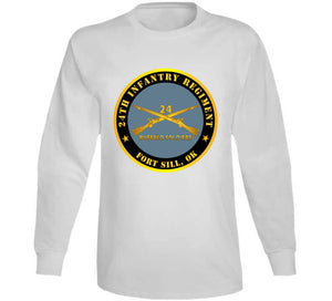 Army - 24th Infantry Regiment - Fort Sill, Ok - Buffalo Soldiers W Inf Branch Long Sleeve T Shirt