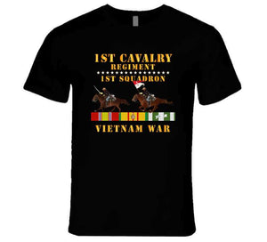 Army - 1st Squadron, 1st Cavalry Regiment - Vietnam War Wt 2 Cav Riders And Vn Svc X300 T Shirt