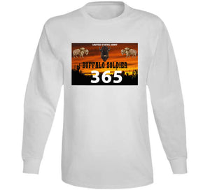 Us Army - Buffalo Soldier - 365 W Buffalo Head Center X 300 Long Sleeve T Shirt