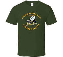 Load image into Gallery viewer, Navy - Seabee - Combat Veteran - No Shadow T Shirt
