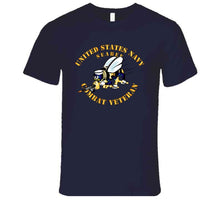 Load image into Gallery viewer, Navy - Seabee - Combat Veteran - No Shadow T Shirt
