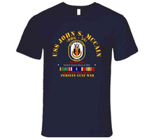 Load image into Gallery viewer, Navy - Destroyer - Uss John S Mccain - 2003 Gulf War W Ship Ribbons T Shirt
