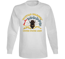 Load image into Gallery viewer, Army - Buffalo Soldiers - Infantry - Cavalry Guidons W Buffalo Head - Us Army X 300 T Shirt
