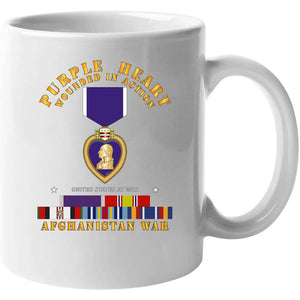 Purple Heart - Wia W Afghanistan Svc W Purple Heart Ribbon T Shirt