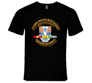 Distinctive Unit Insignia - 523rd Signal Battalion, (Divisional) with Vietnam Service Ribbons  - T Shirt, Premium and Hoodie