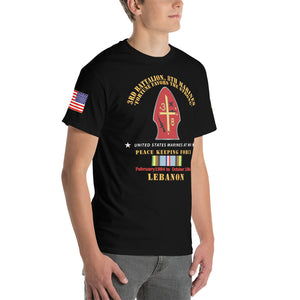 3rd Battalion, 8th Marines - Peace Keeping - Lebanon 1984 with Armed Forces Expeditionary Ribbon - Short Sleeve T-Shirt