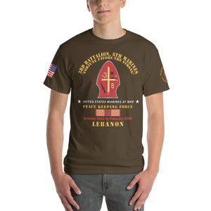 3rd Battalion, 8th Marines - Peace Keeping - Lebanon 1983 with Service Ribbons - Short Sleeve T-Shirt