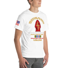 Load image into Gallery viewer, 3rd Battalion, 8th Marines - Peace Keeping - Lebanon 1984 with Armed Forces Expeditionary Ribbon - Short Sleeve T-Shirt

