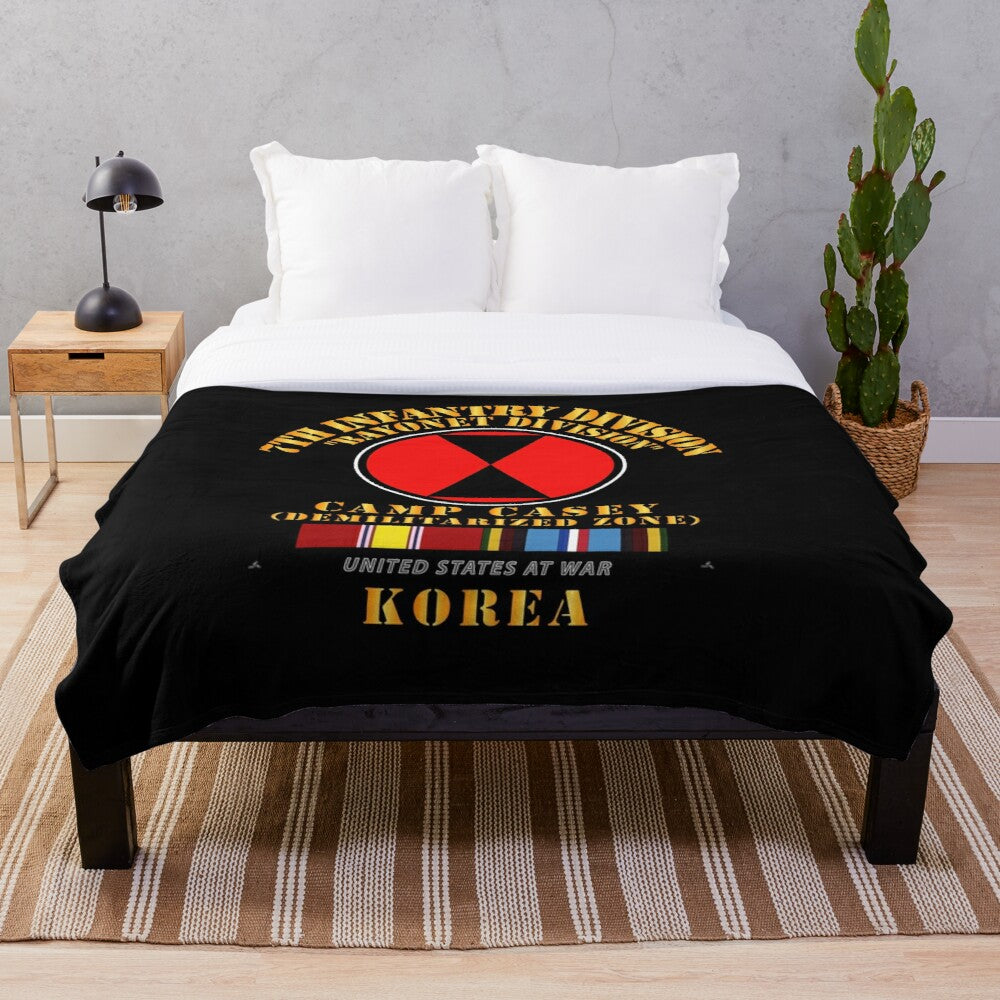 Army - 7th Infantry Division - Korea - Cp Casey w SVC Throw Blanket