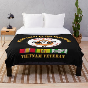 176th Gunships (Muskets) - Guns - Vietnam Vet w SVC Throw Blanket