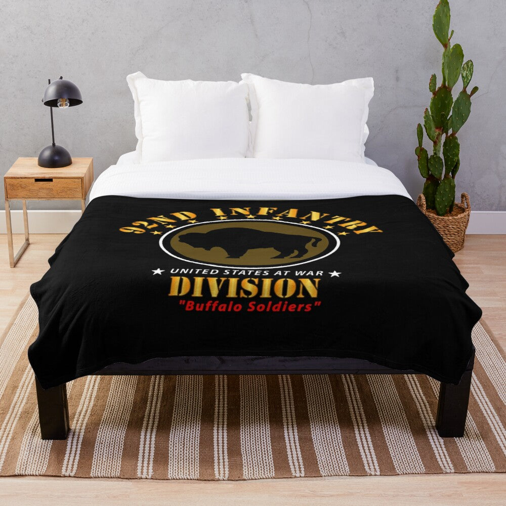 Army - 92nd Infantry Division - Buffalo Soldiers wo DS Throw Blanket