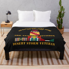 Load image into Gallery viewer, Army - 4th Bn, 32nd Armor - 3rd Armored Divi - Desert Storm Veteran Throw Blanket
