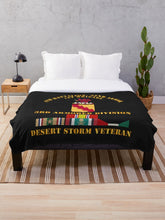 Load image into Gallery viewer, Army - 4th Bn, 32nd Armor - 3rd Armored Divi - Desert Storm Veteran Throw Blanket
