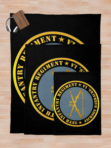 Army - 38th Infantry Regiment - Buffalo Soldiers - Jackson Barracks, LA w Inf Branch Throw Blanket